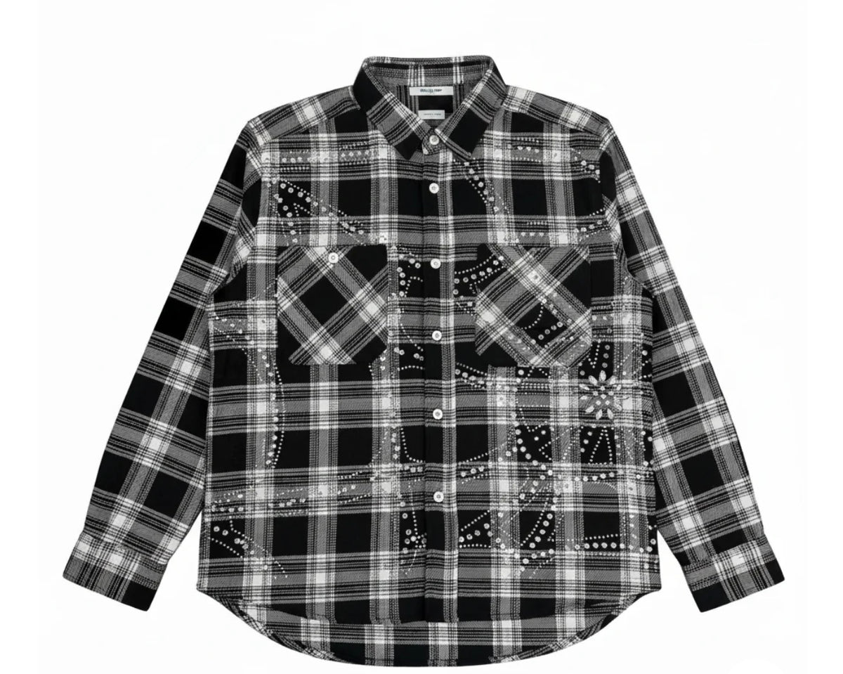 BLACK RHINESTONES SHIRT